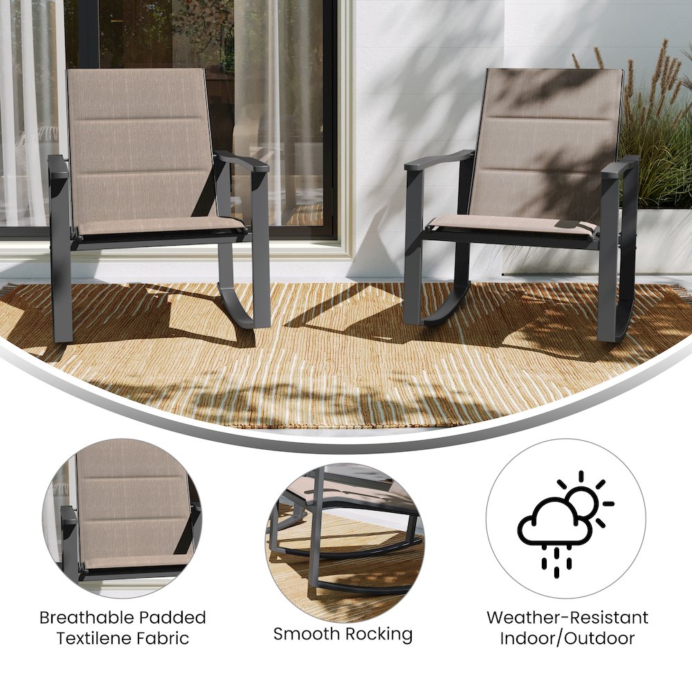 Modern Set of 2 Outdoor Rocking Chairs