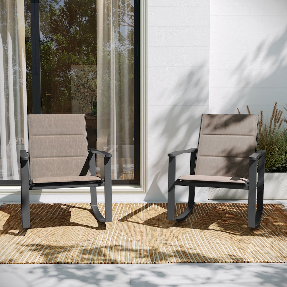 Modern Set of 2 Outdoor Rocking Chairs