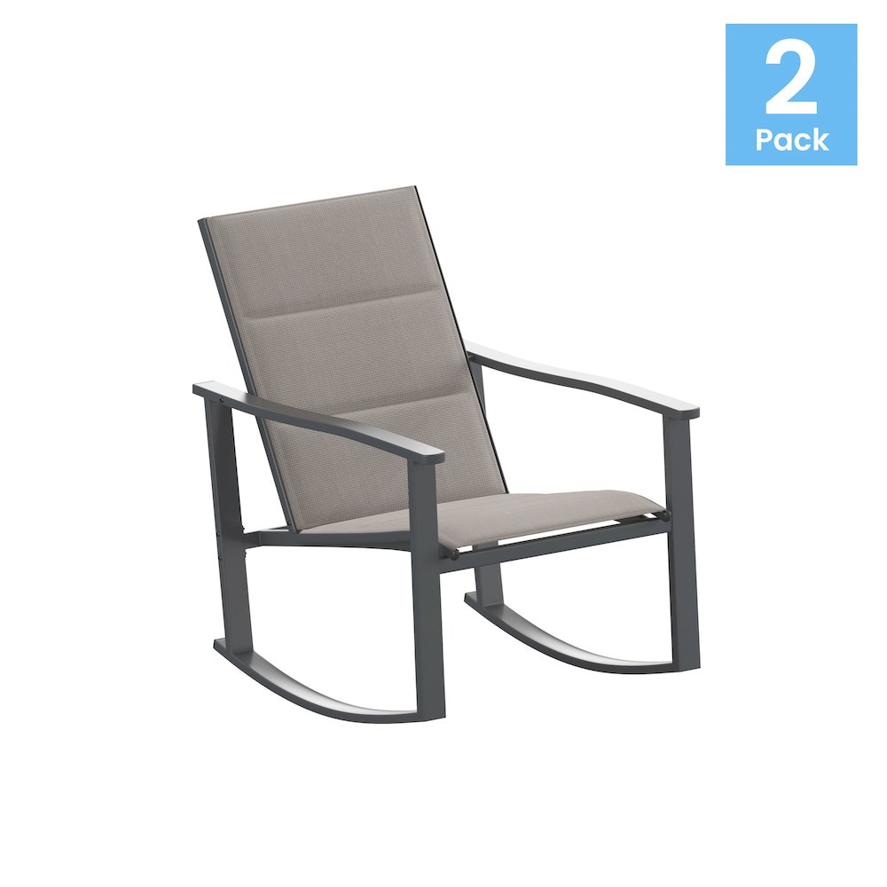 Modern Set of 2 Outdoor Rocking Chairs