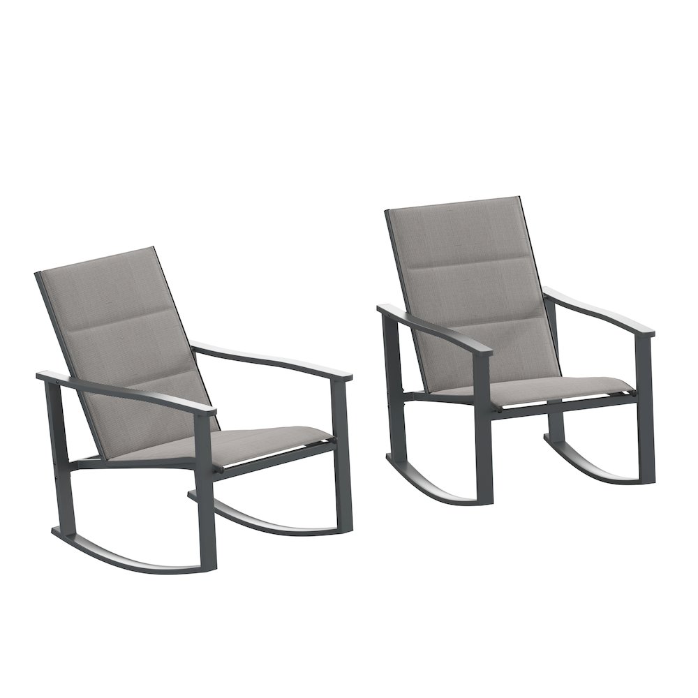Modern Set of 2 Outdoor Rocking Chairs
