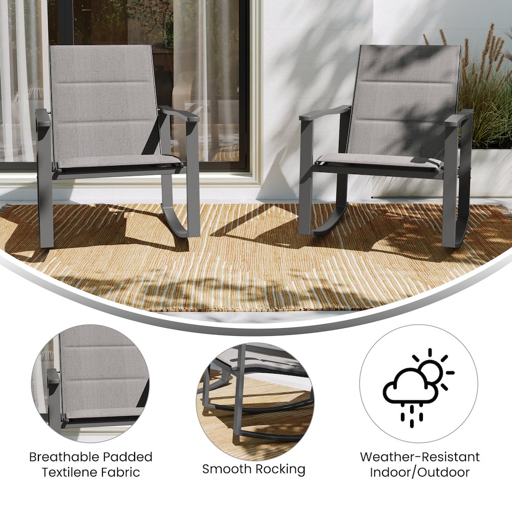 Modern Set of 2 Outdoor Rocking Chairs
