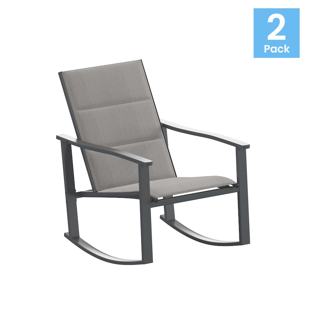 Modern Set of 2 Outdoor Rocking Chairs