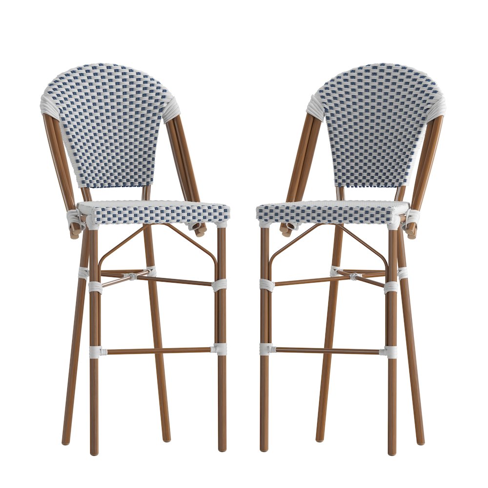 2PK White/Navy – Paris Stool