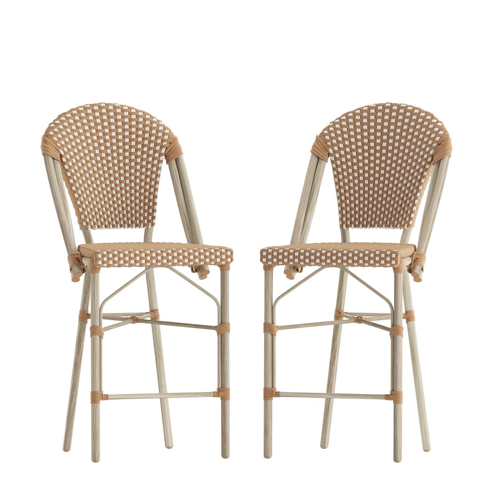 2PK Natural/White Paris Stool