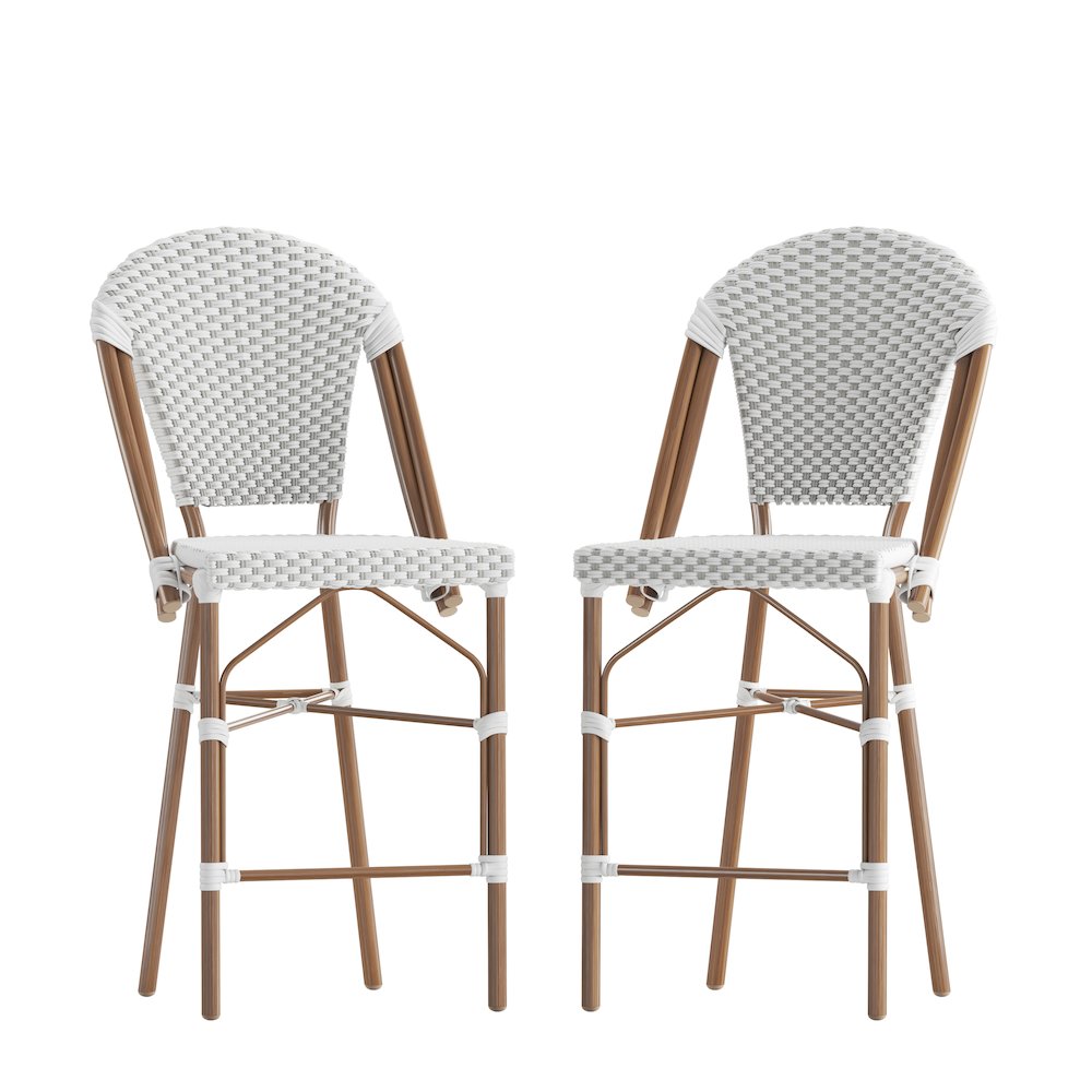 2PK White/Gray Paris Stool