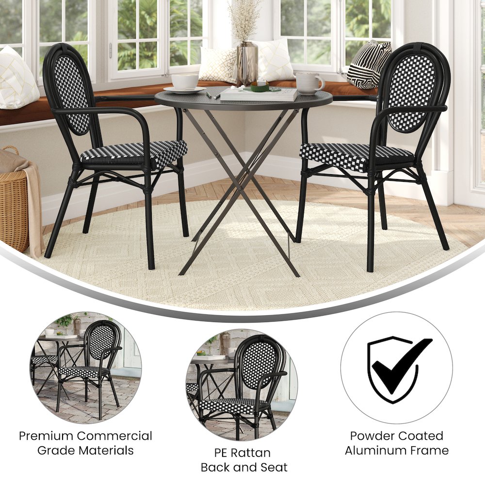 Set of 2 Classic Commercial Grade Bistro Chairs