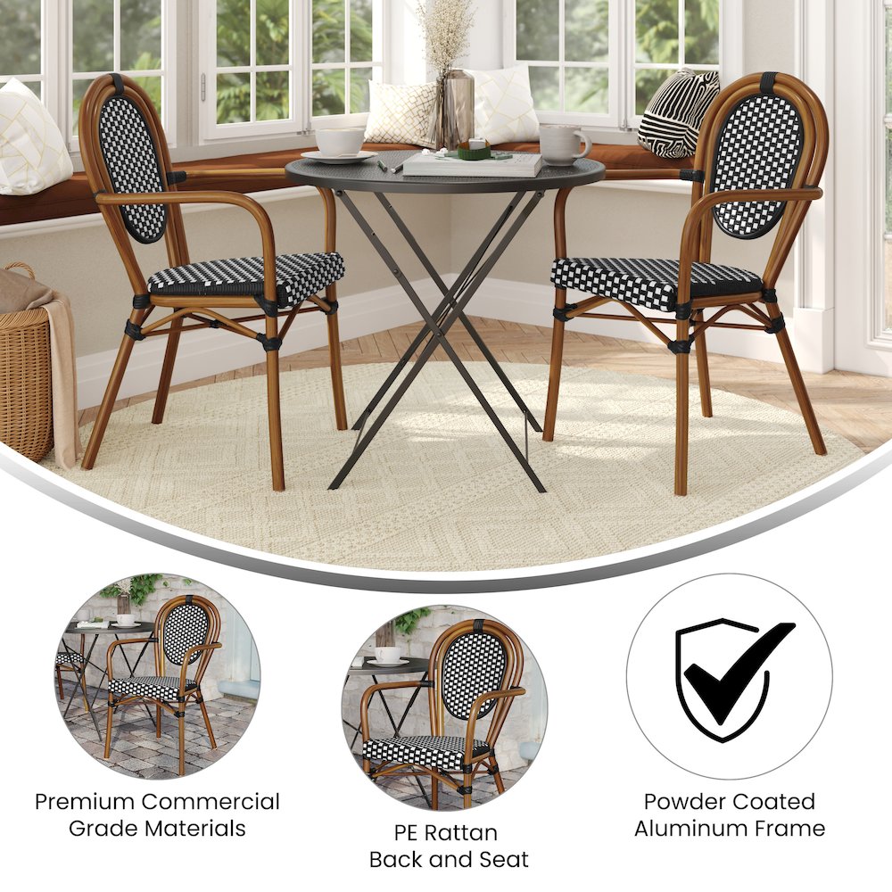 Set of 2 Classic Commercial Grade Bistro Chairs