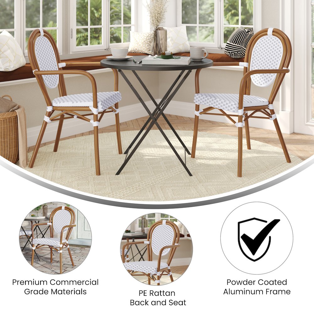 Set of 2 Classic Commercial Grade Bistro Chairs