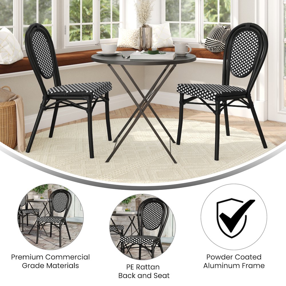 2 Pack Bistro Stacking Chair