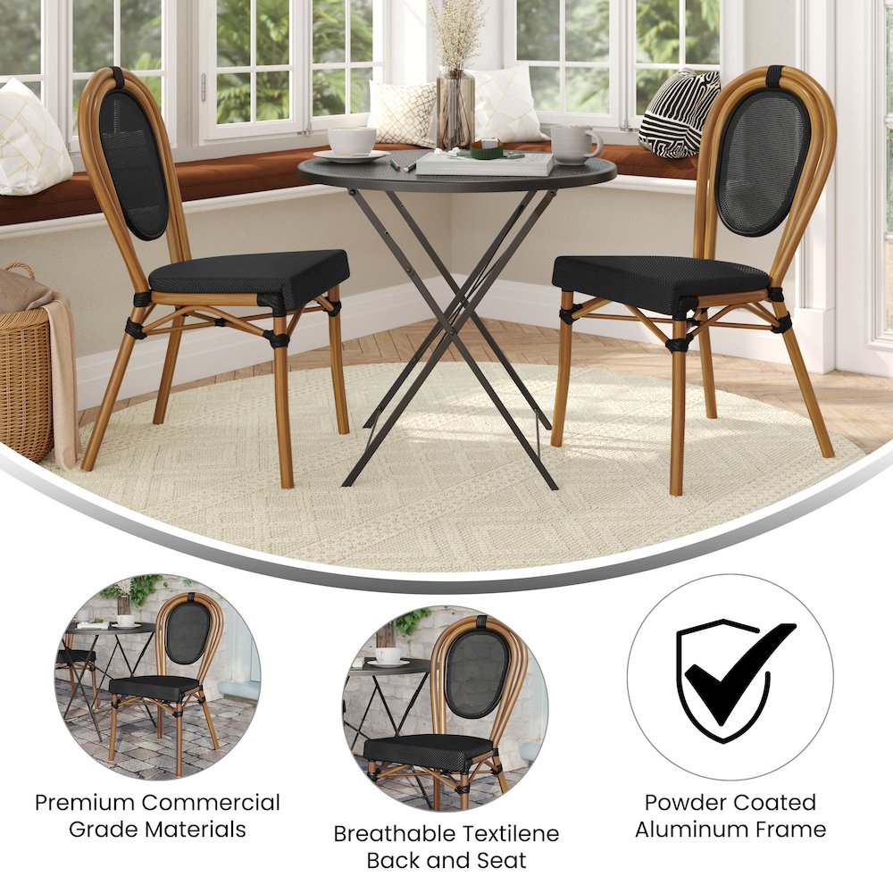 Set of 2 Classic Commercial Grade Bistro Chairs