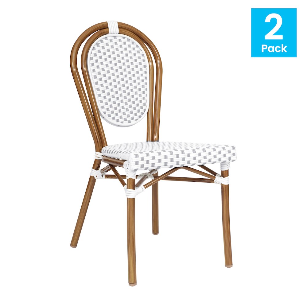 White & Gray/Natural Frame