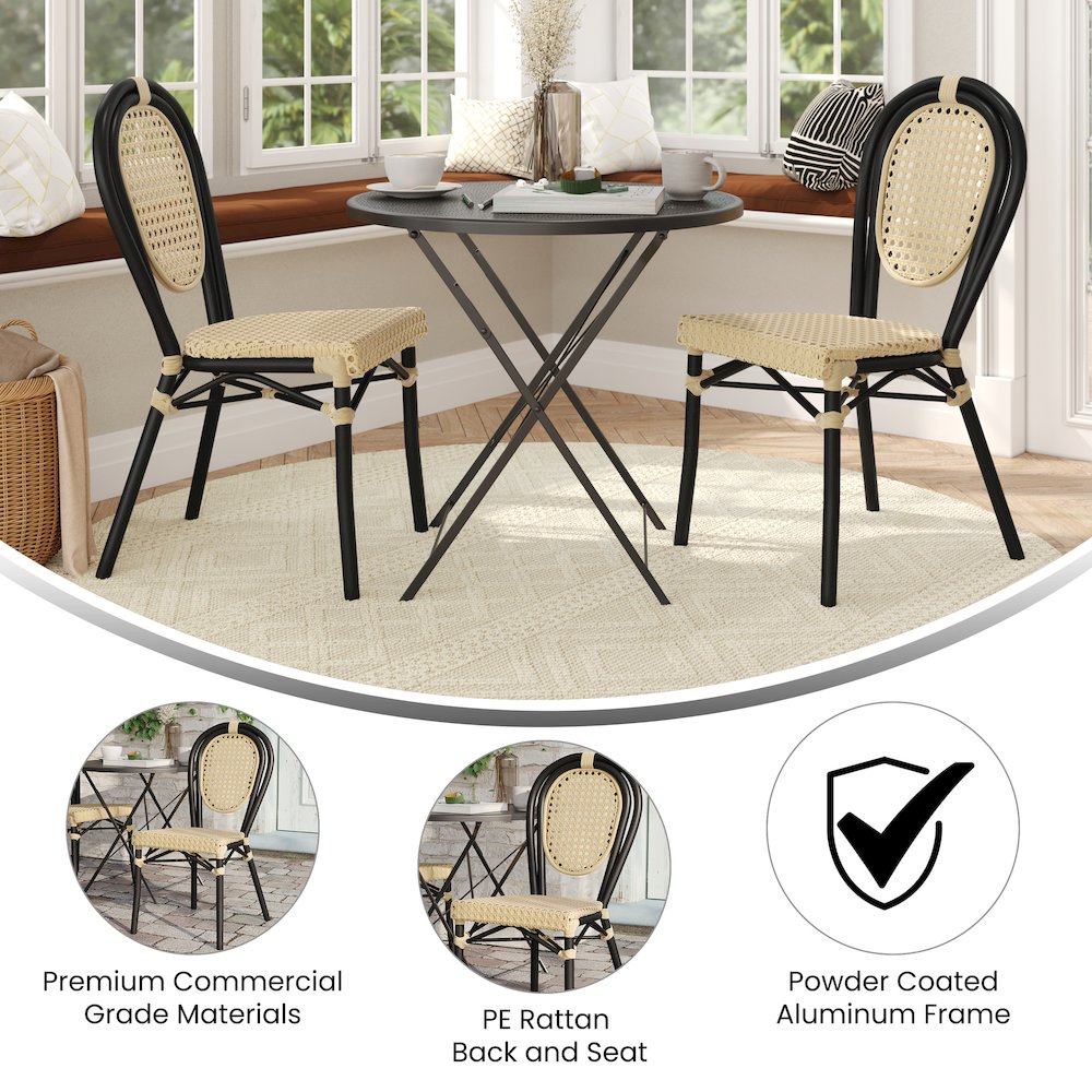 2 Pack Bistro Stacking Chair