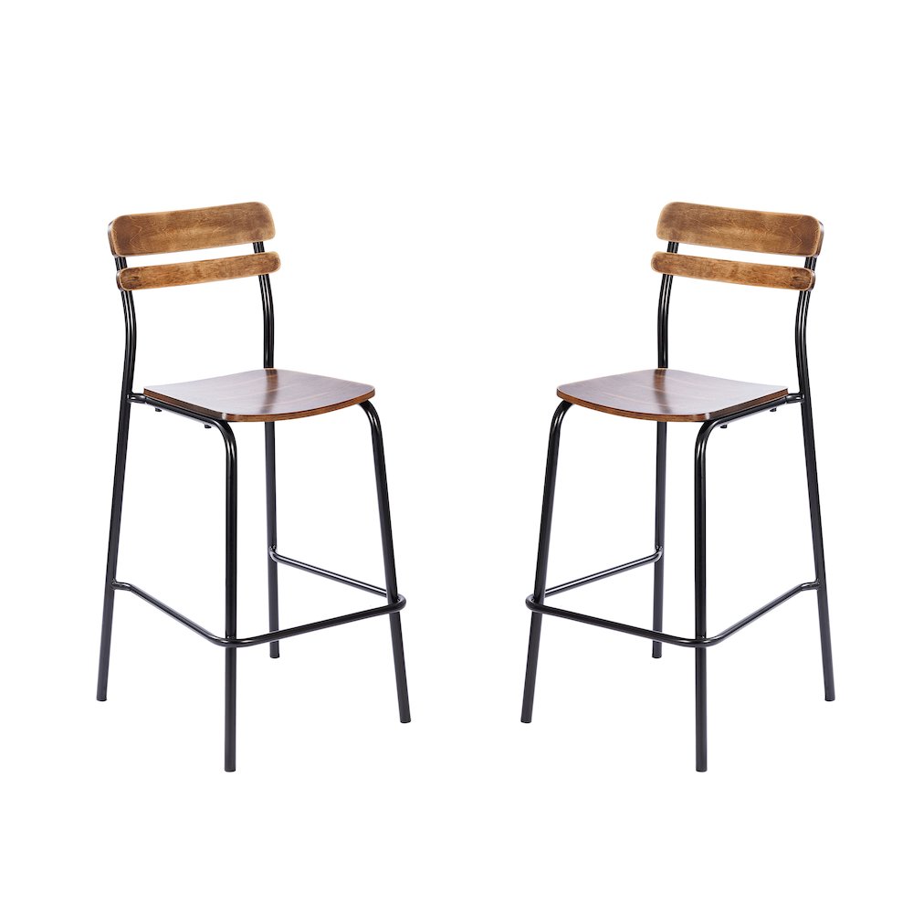 2 Pack Cyprus Solid Wood Bar Stools