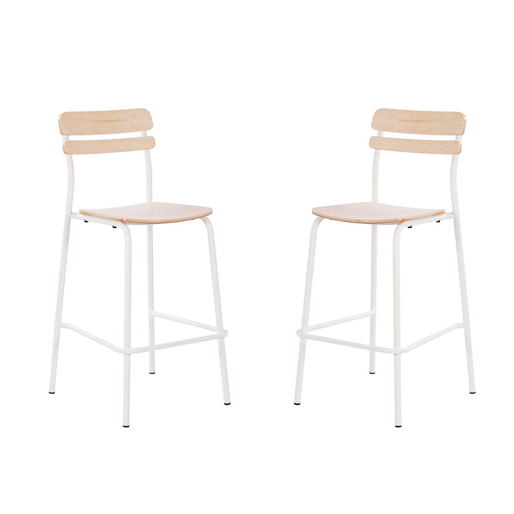 2 Pack Cyprus Solid Wood Bar Stools