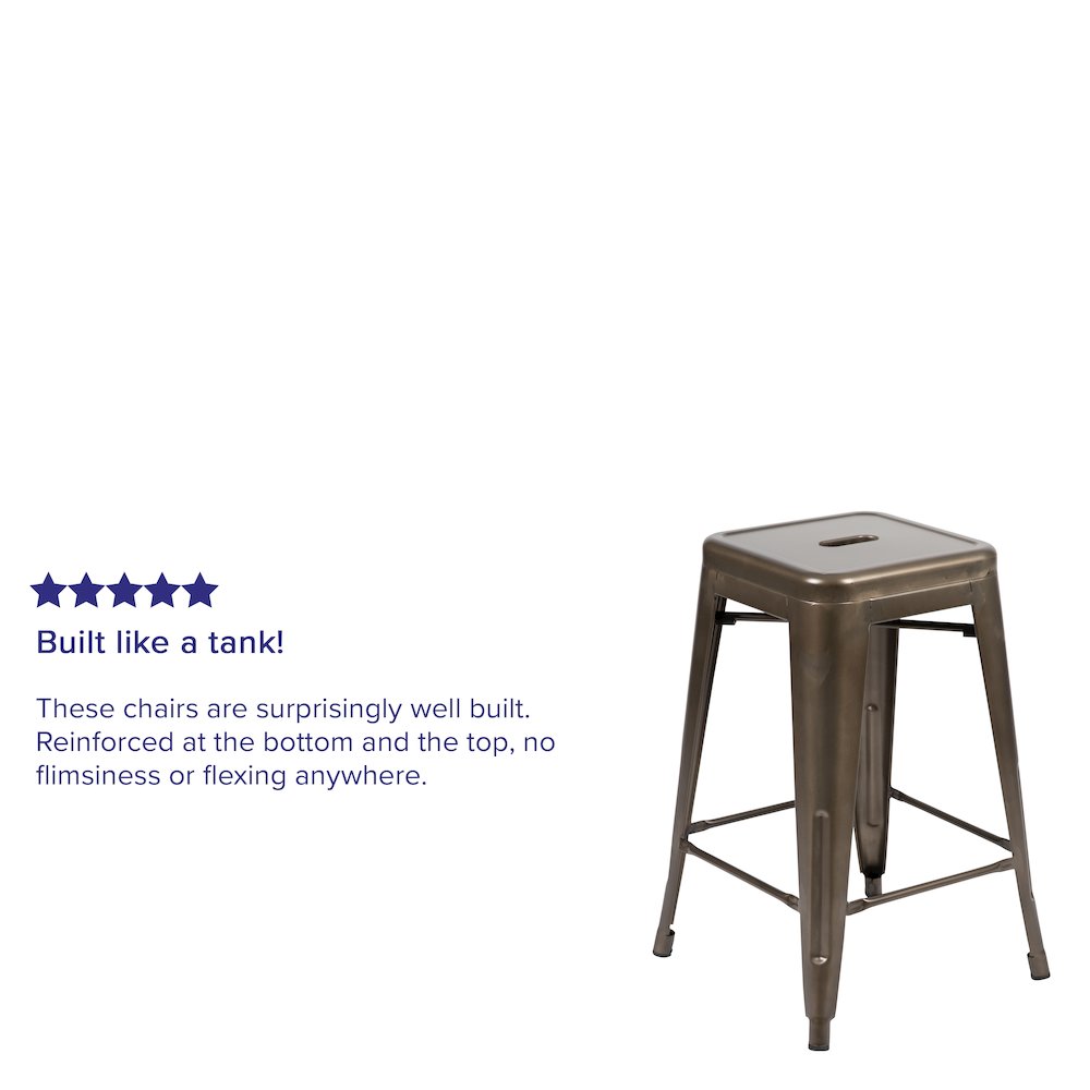 Modern Industrial Metal Stool in Gun Metal Gray