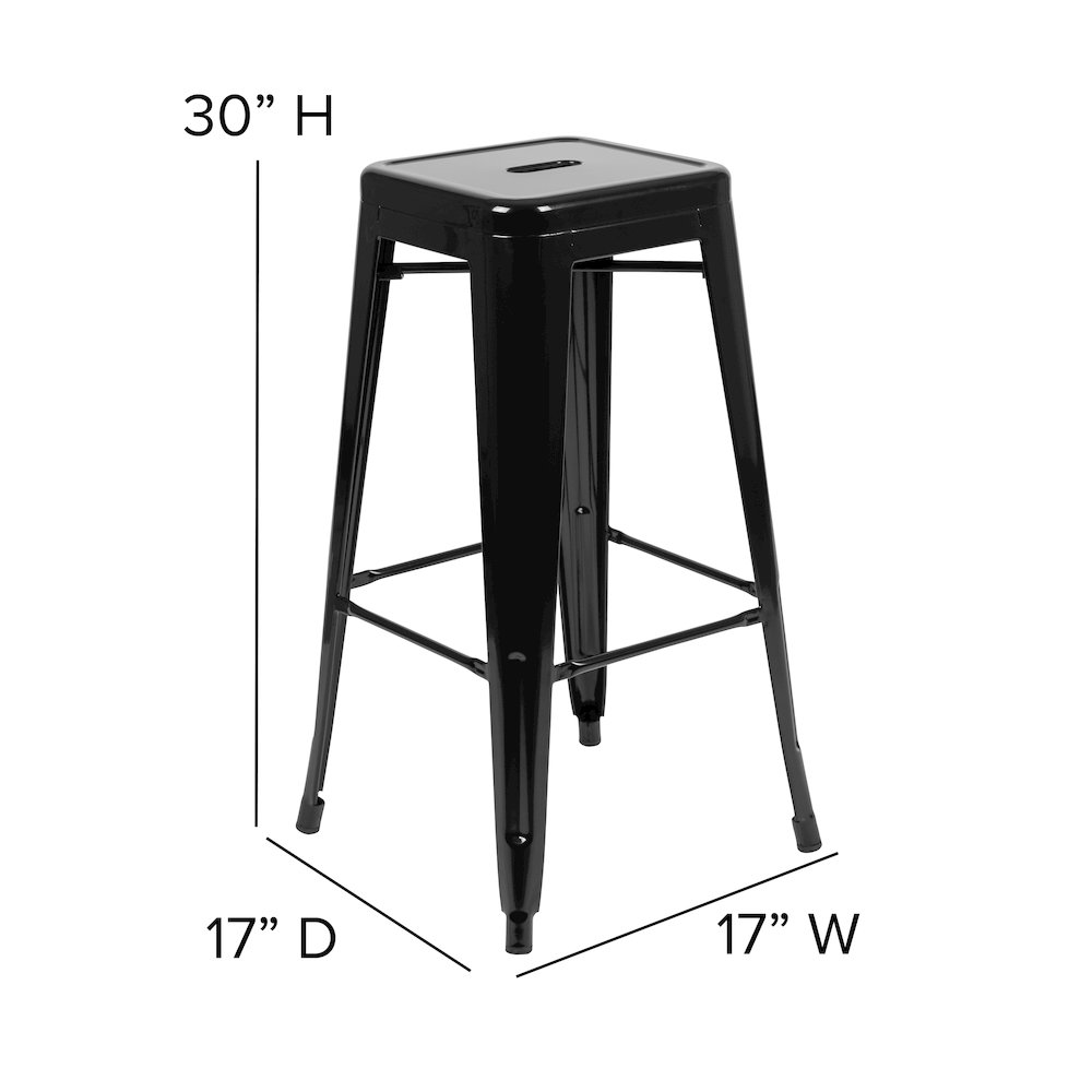 Modern Industrial Metal Bar Stool with Poly Resin Seat