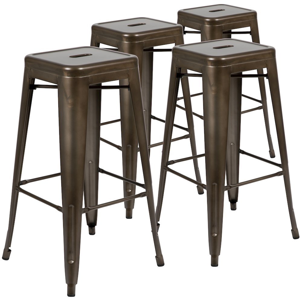 Modern Industrial Metal Stool in Gun Metal Gray