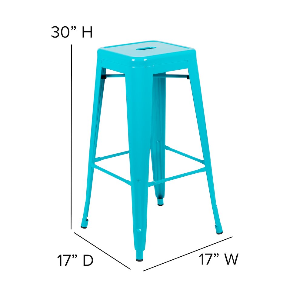 Modern Industrial Metal Bar Stool with Poly Resin Seat