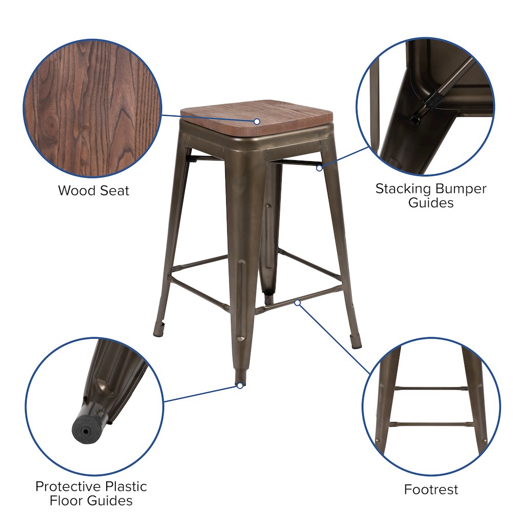 24″ High Metal Counter-Height