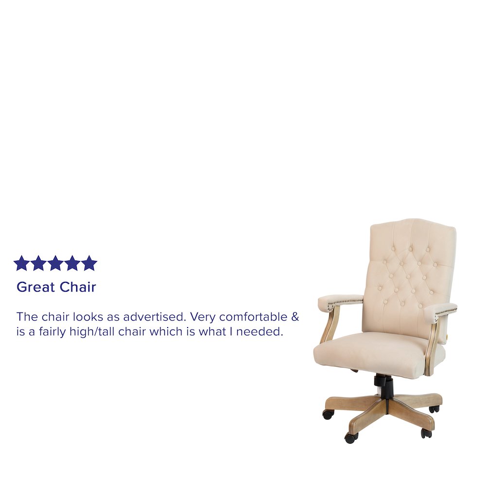 Ivory Microfiber Classic Executive Swivel Office Chair