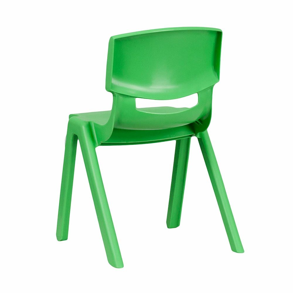Green Plastic Stackable School Chair with 13.25” Seat Height pack of 5