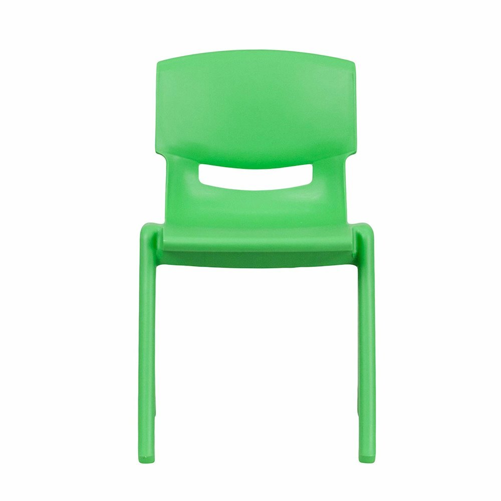 Green Plastic Stackable School Chair with 13.25” Seat Height pack of 5