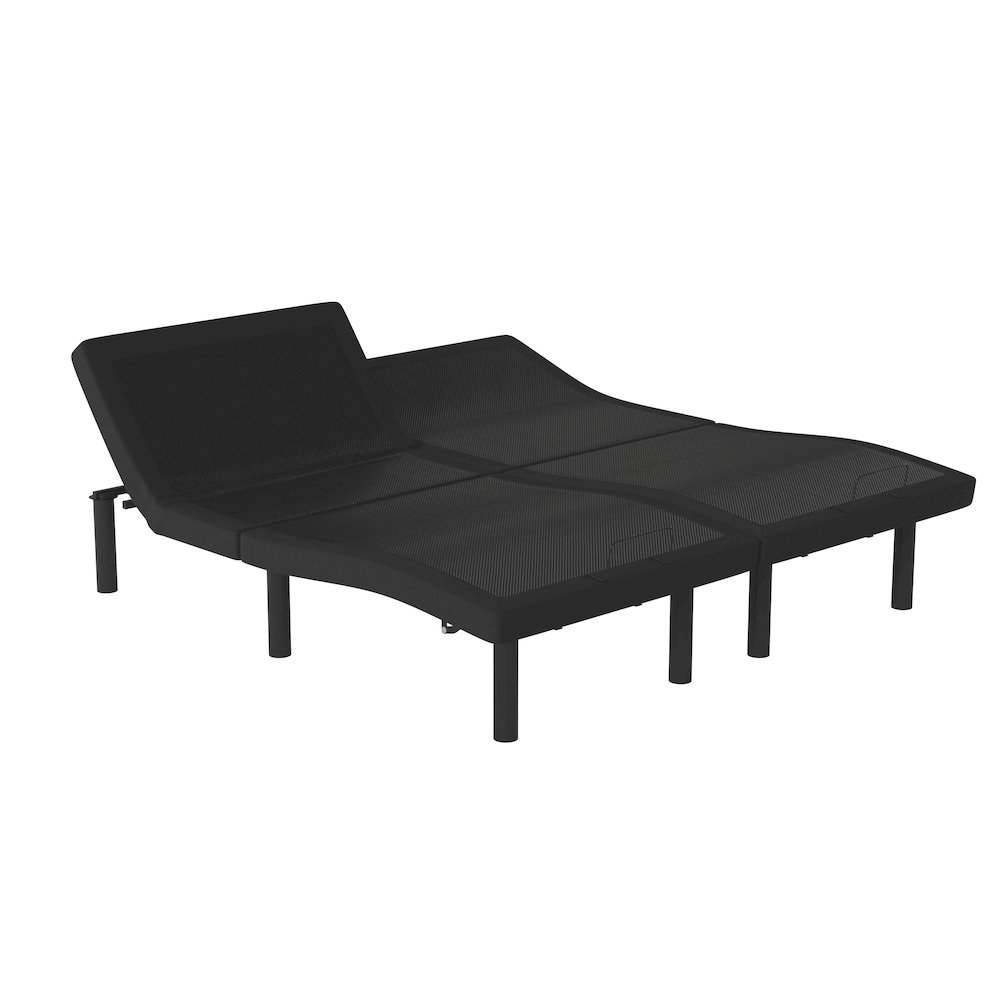 Adjustable Upholstered Bed Base-Split King – Black