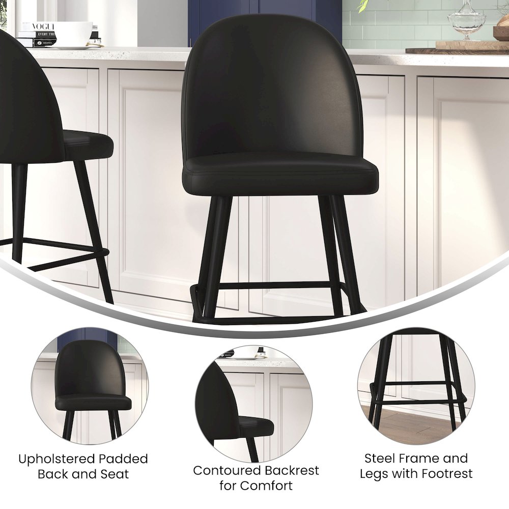 30″ High Back Armless Barstools