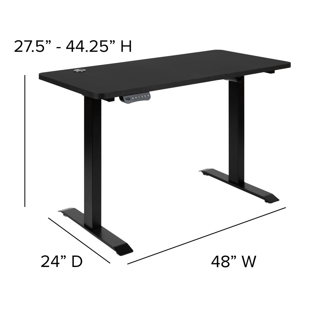 Adjustable Height Motorized Standing Desk & Swivel Chair Duo