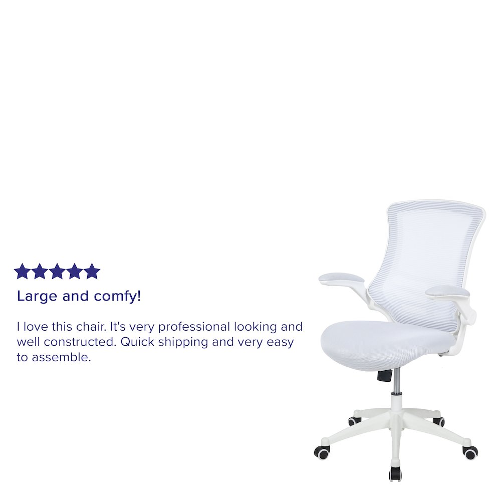 Mid-Back White Mesh Swivel Ergonomic Task Office Chair