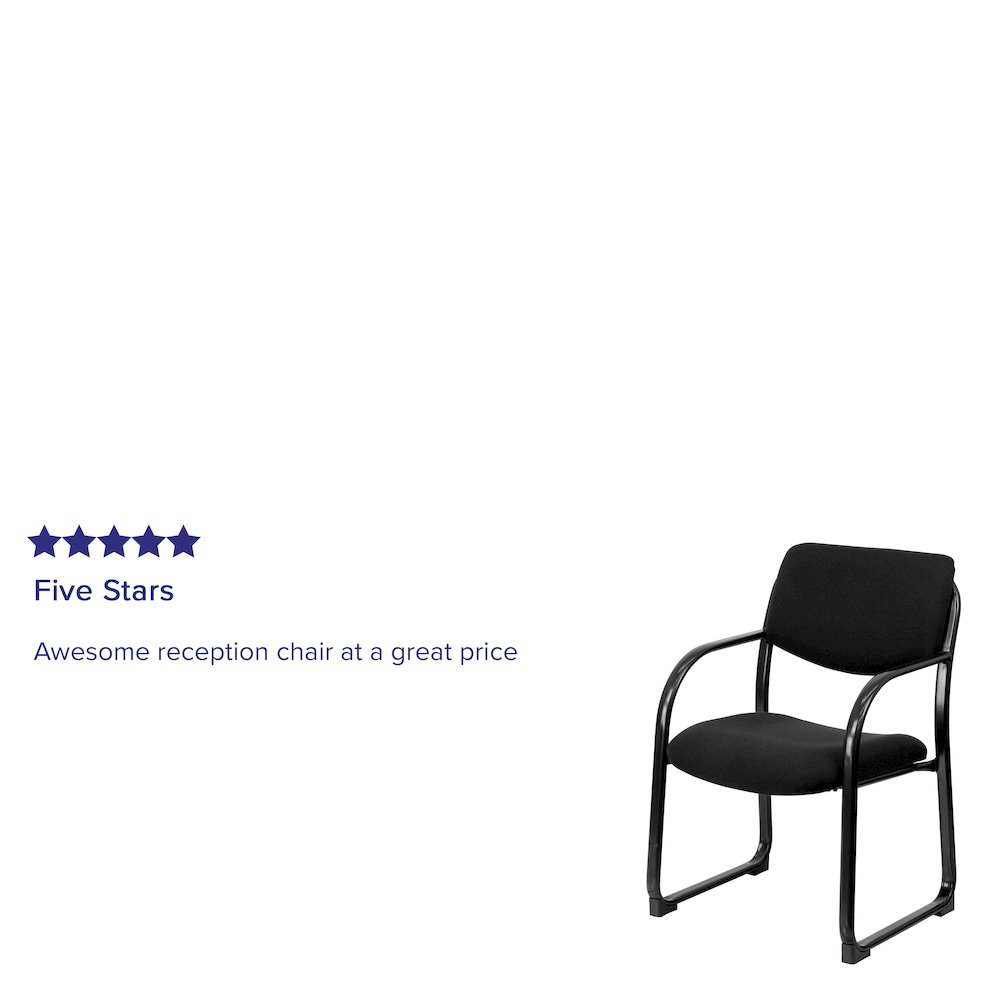 Black Fabric Executive Side Reception Chair with Sled Base