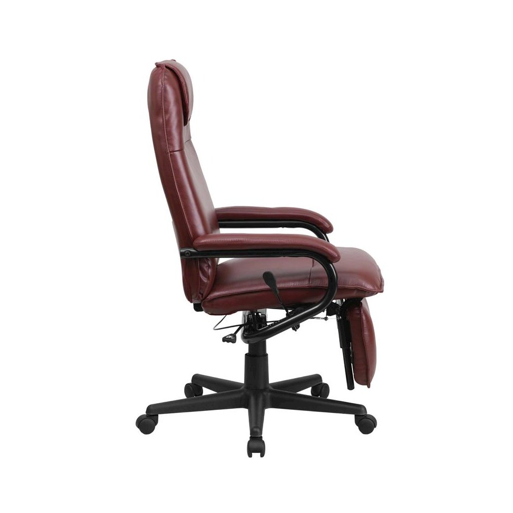 High Back Burgundy Executive Reclining Ergonomic Swivel Office Chair with Arms