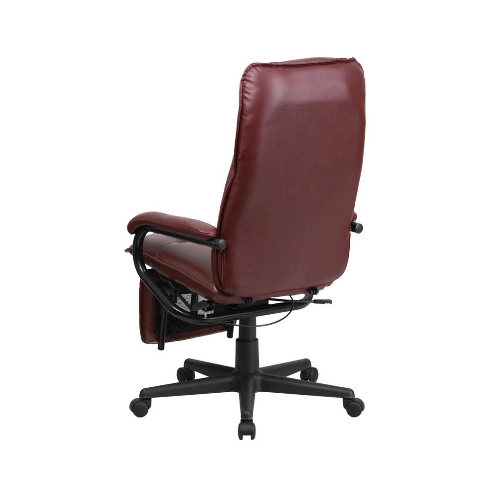 High Back Burgundy Executive Reclining Ergonomic Swivel Office Chair with Arms