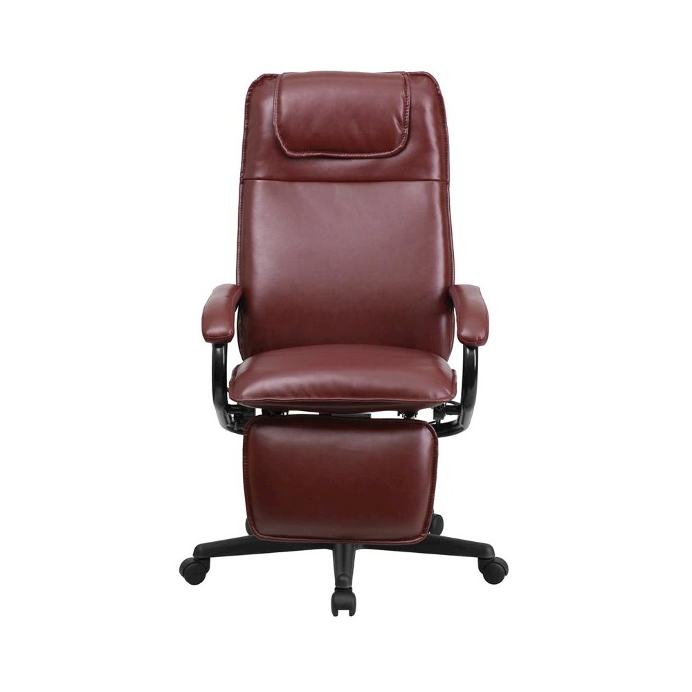 High Back Burgundy Executive Reclining Ergonomic Swivel Office Chair with Arms