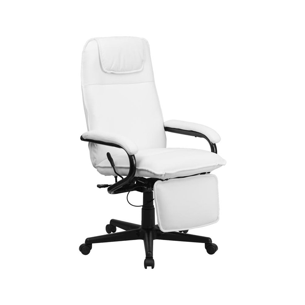 High Back White Executive Reclining Ergonomic Swivel Office Chair with Arms