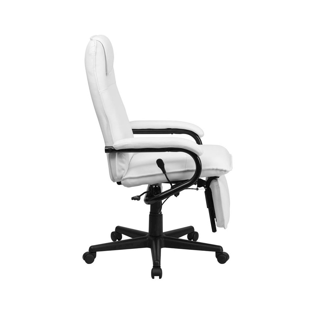 High Back White Executive Reclining Ergonomic Swivel Office Chair with Arms