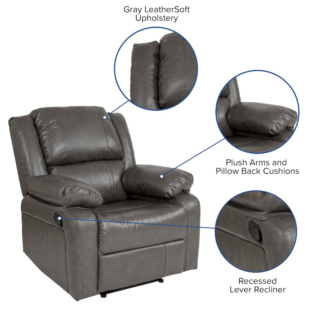 Gray LeatherSoft Recliner