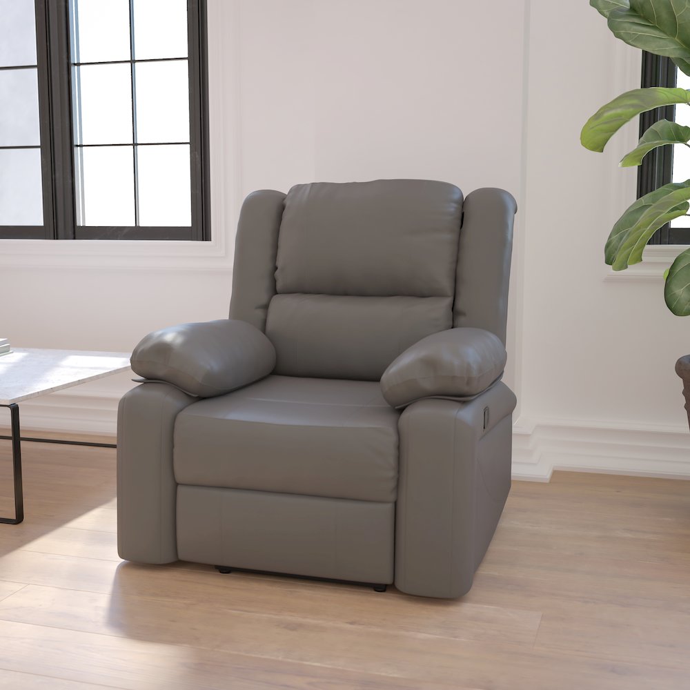 Gray LeatherSoft Recliner