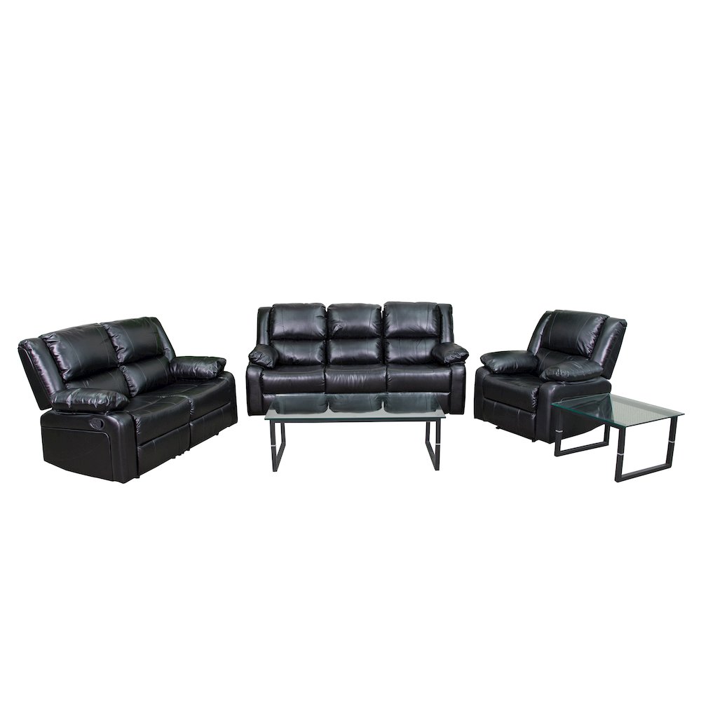 Black LeatherSoft Reclining Sofa Set