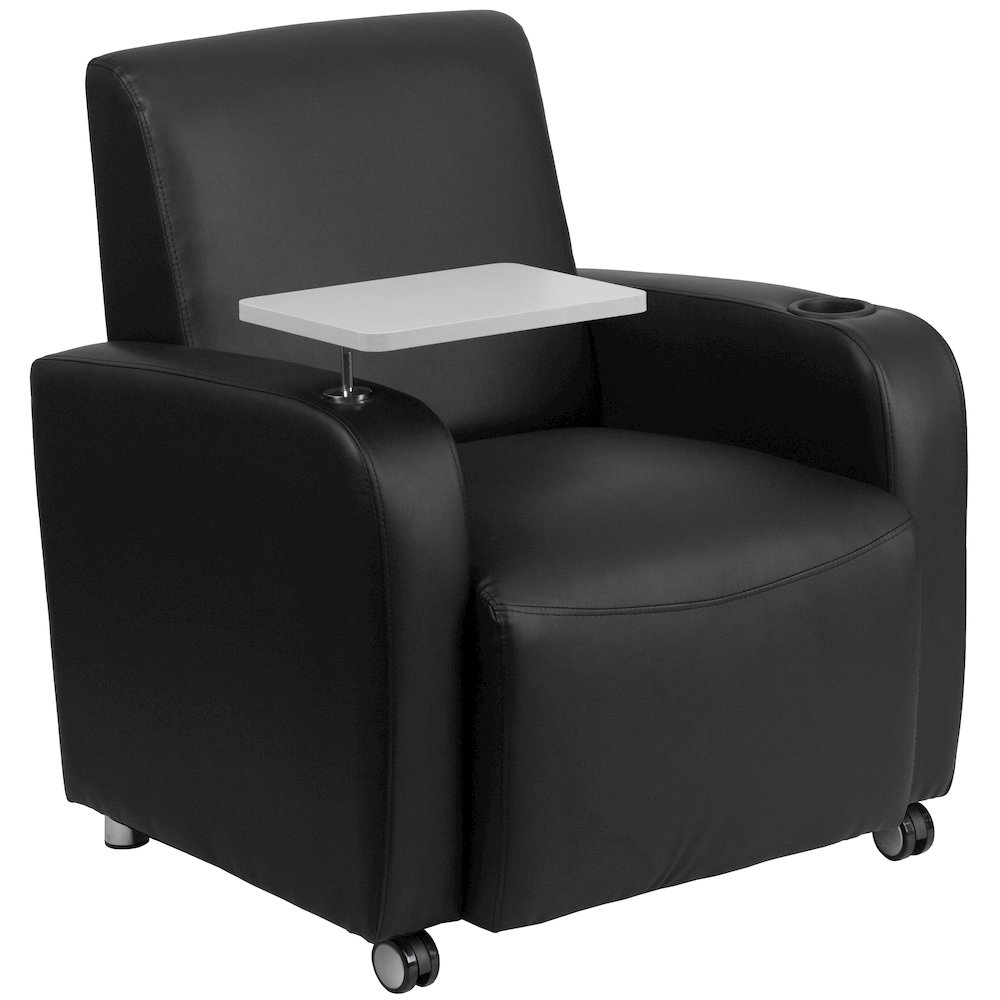 Black Guest Chair with Tablet Arm