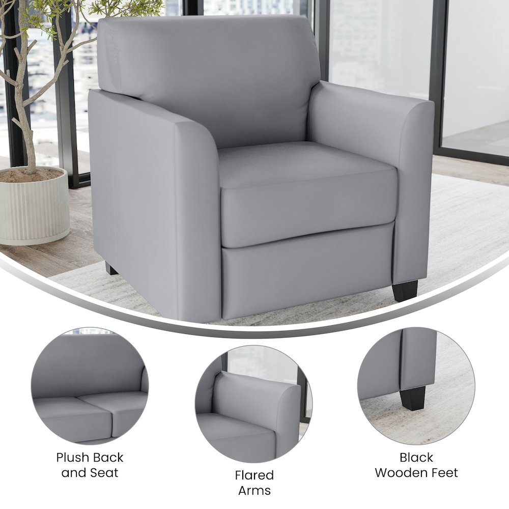 Diplomat Gray LeatherSoft Chair