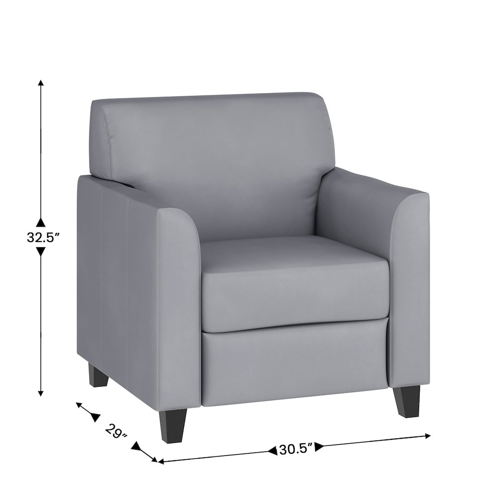 Diplomat Gray LeatherSoft Chair