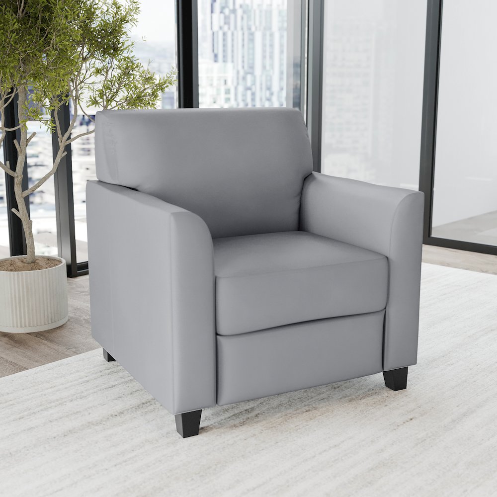 Diplomat Gray LeatherSoft Chair
