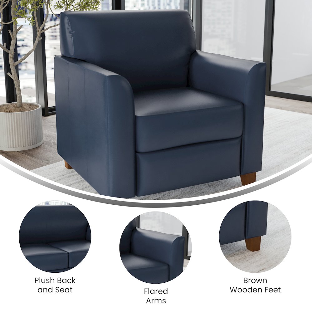 HERCULES Diplomat Series Navy LeatherSoft Chair