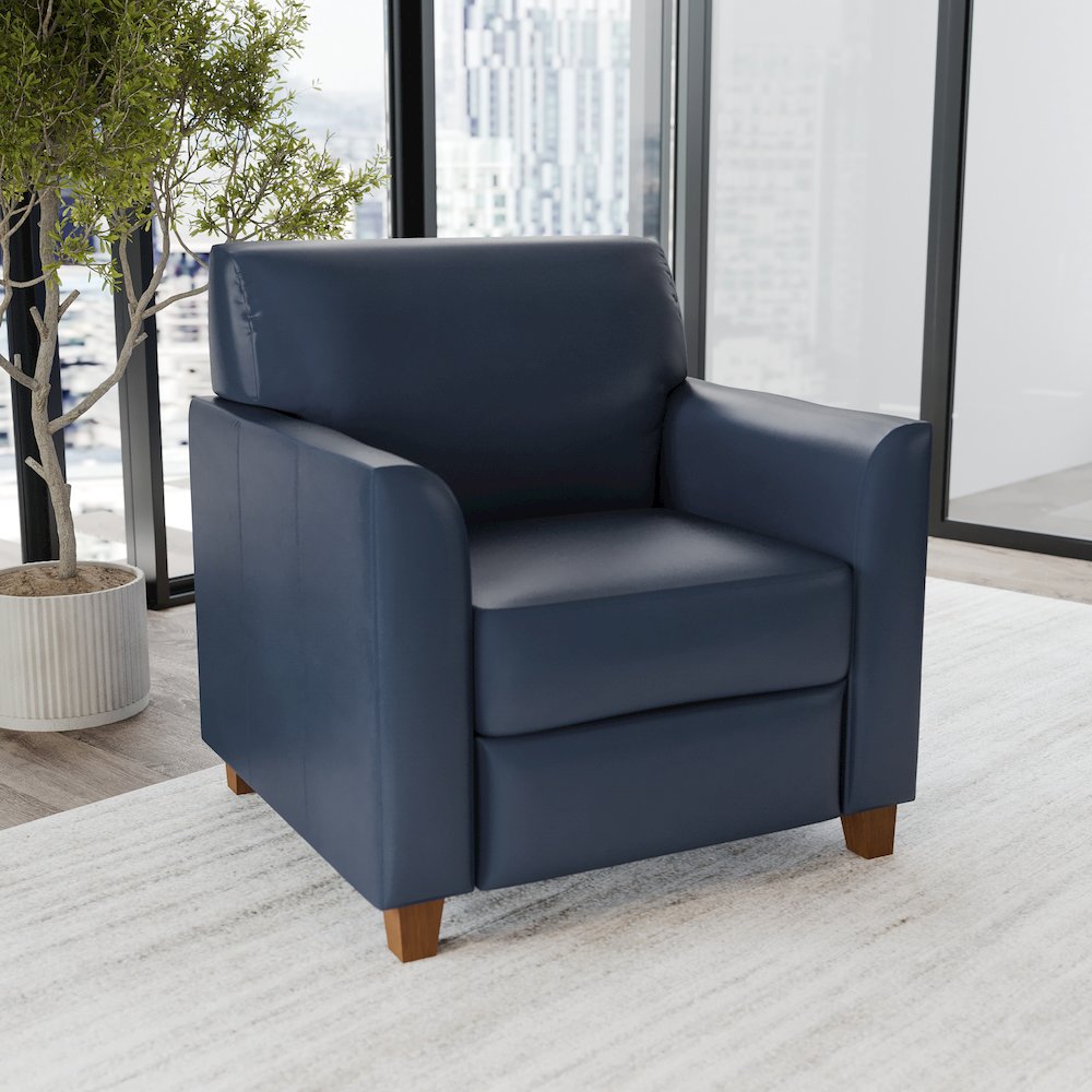HERCULES Diplomat Series Navy LeatherSoft Chair
