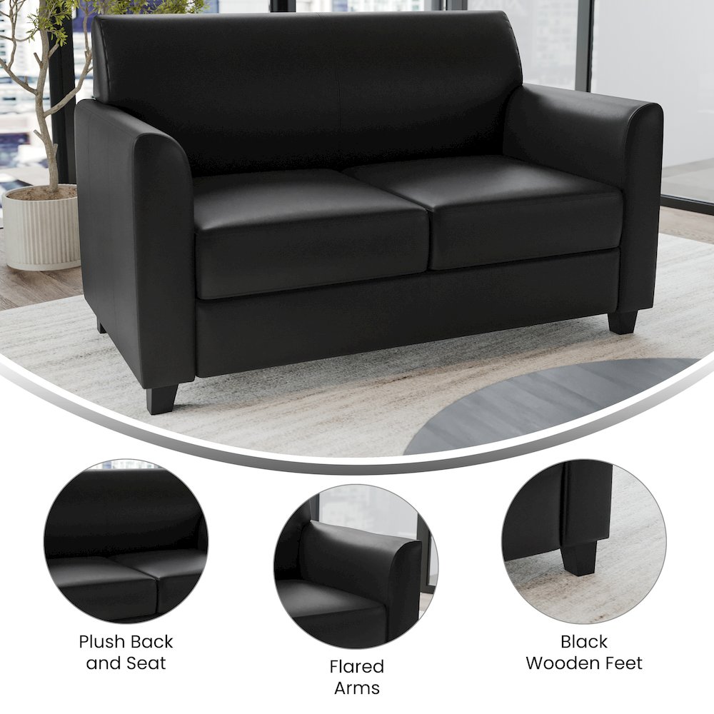 Diplomat Black LeatherSoft Loveseat