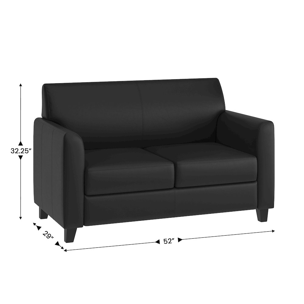 Diplomat Black LeatherSoft Loveseat