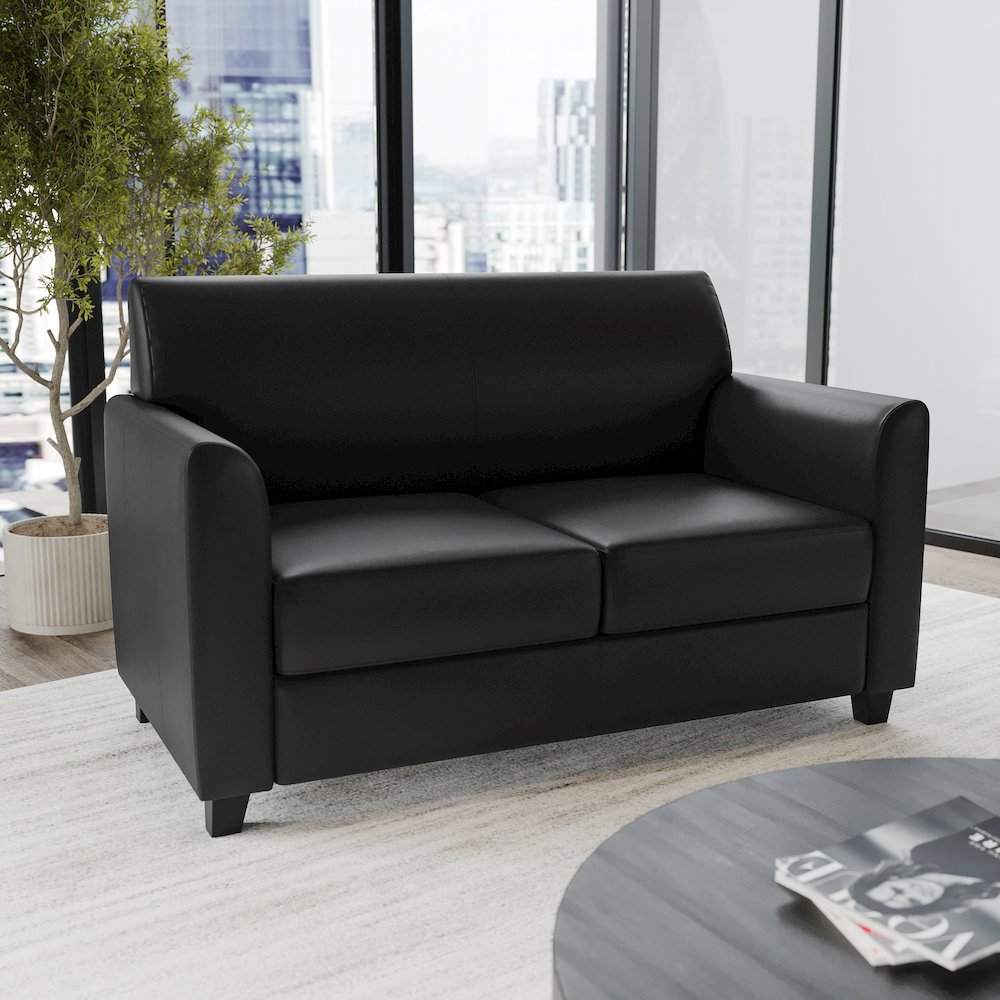 Diplomat Black LeatherSoft Loveseat