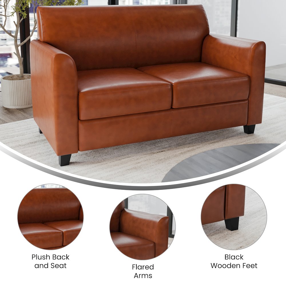 Diplomat Cognac LeatherSoft Loveseat