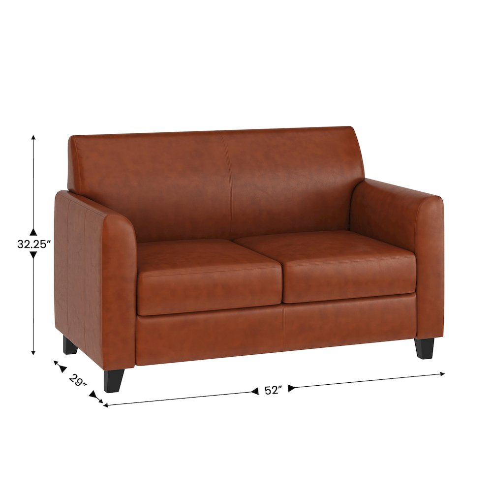 Diplomat Cognac LeatherSoft Loveseat